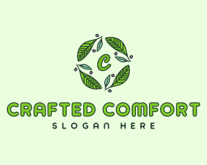 Ornamental Green Wreath logo design