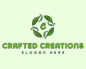 Ornamental Green Wreath logo design