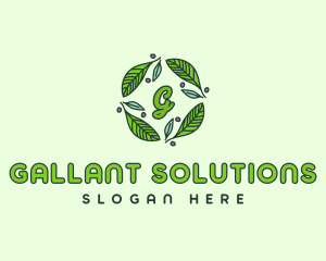 Ornamental Green Wreath logo design