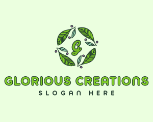 Ornamental Green Wreath logo design