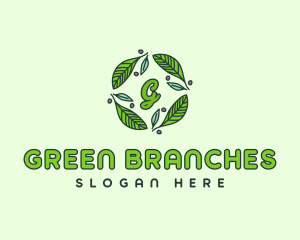 Ornamental Green Wreath logo design