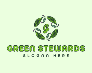 Ornamental Green Wreath logo design