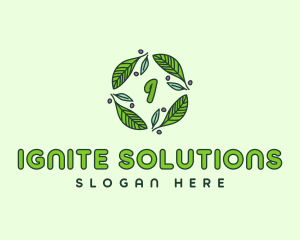 Ornamental Green Wreath logo design