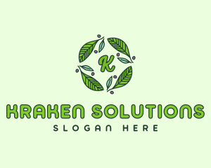 Ornamental Green Wreath logo design