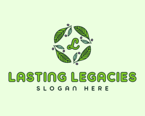 Ornamental Green Wreath logo design