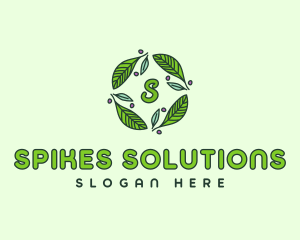 Ornamental Green Wreath logo design