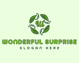 Ornamental Green Wreath logo design