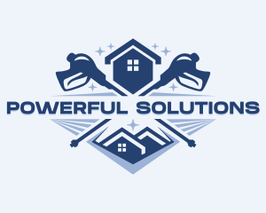 Pressure Washing Home Cleaner logo design