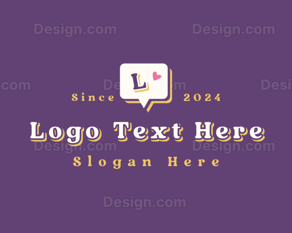 Cute Quirky Speech Balloon Logo