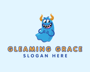 Cute Slime Monster logo design