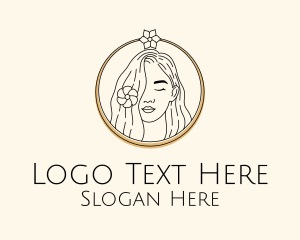 Woman Flower Salon logo design