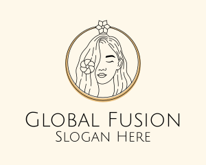 Woman Flower Salon logo design