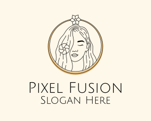 Woman Flower Salon logo design