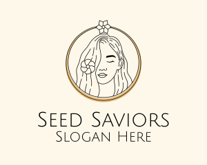 Woman Flower Salon logo design