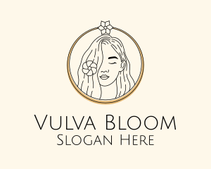 Woman Flower Salon logo design