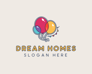 Balloons Party Banner Logo