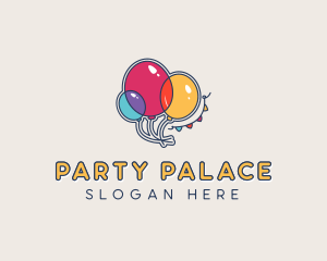 Balloons Party Banner logo design