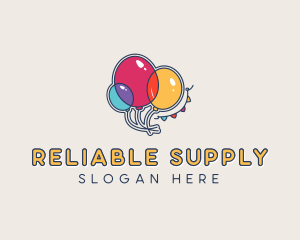 Balloons Party Banner logo design