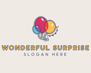 Balloons Party Banner logo design