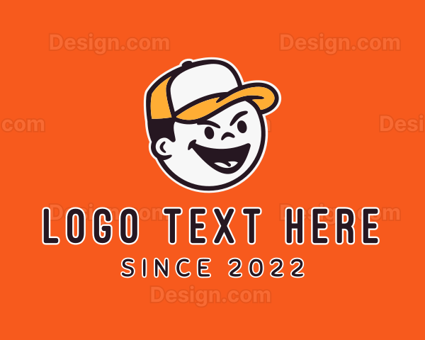 Baseball Cap Kid Character Logo