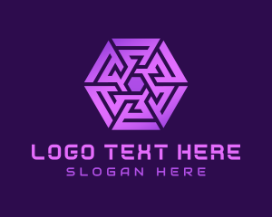 Purple Hexagon Tech Maze logo