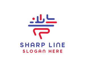 Brain Lines Technology logo design