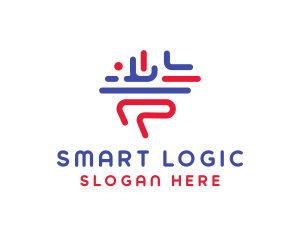 Brain Lines Technology logo design