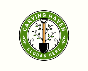 Landscaping Gardening Shovel logo design