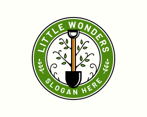 Landscaping Gardening Shovel logo design