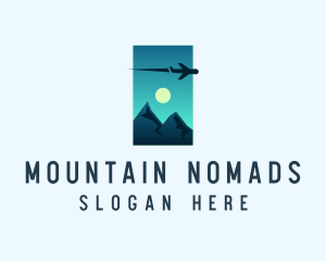 Mountain Travel Airplane logo design