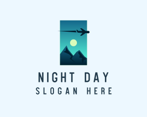 Mountain Travel Airplane logo design