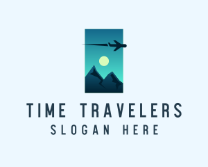 Mountain Travel Airplane logo design