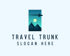 Mountain Travel Airplane logo design