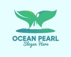 Ocean Whale Tail  logo design