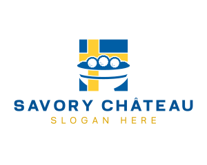 Sweden Cuisine Meatballs logo design