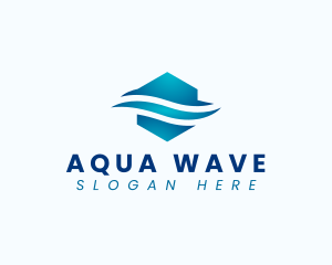 Hexagon Water Wave logo design