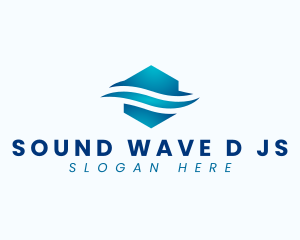 Hexagon Water Wave logo design