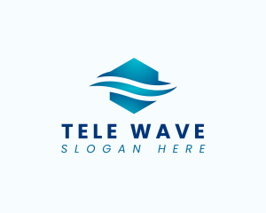 Hexagon Water Wave logo design