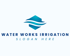 Hexagon Water Wave logo design