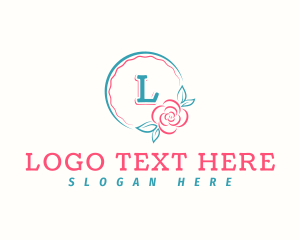 Rose Flower Lettermark logo