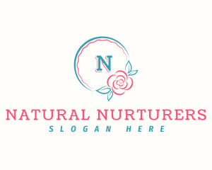 Rose Flower Lettermark logo design