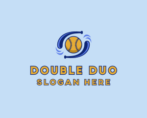 Baseball Double Bat  logo design