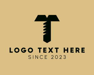 Minimalist Screw Letter T logo
