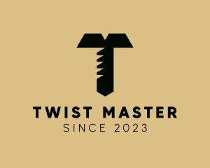 Minimalist Screw Letter T logo