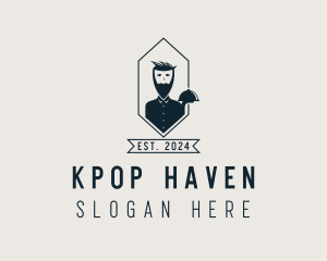 Hipster Restaurant Waiter  logo design