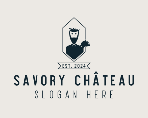 Hipster Restaurant Waiter  logo design