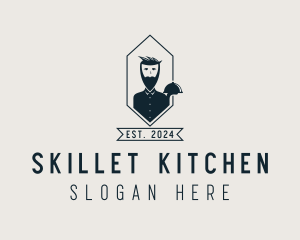 Hipster Restaurant Waiter  logo design