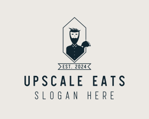 Hipster Restaurant Waiter  logo design