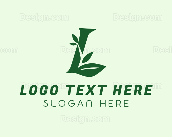 Herbal Leaf Letter L Logo