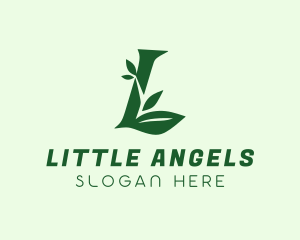 Herbal Leaf Letter L logo design